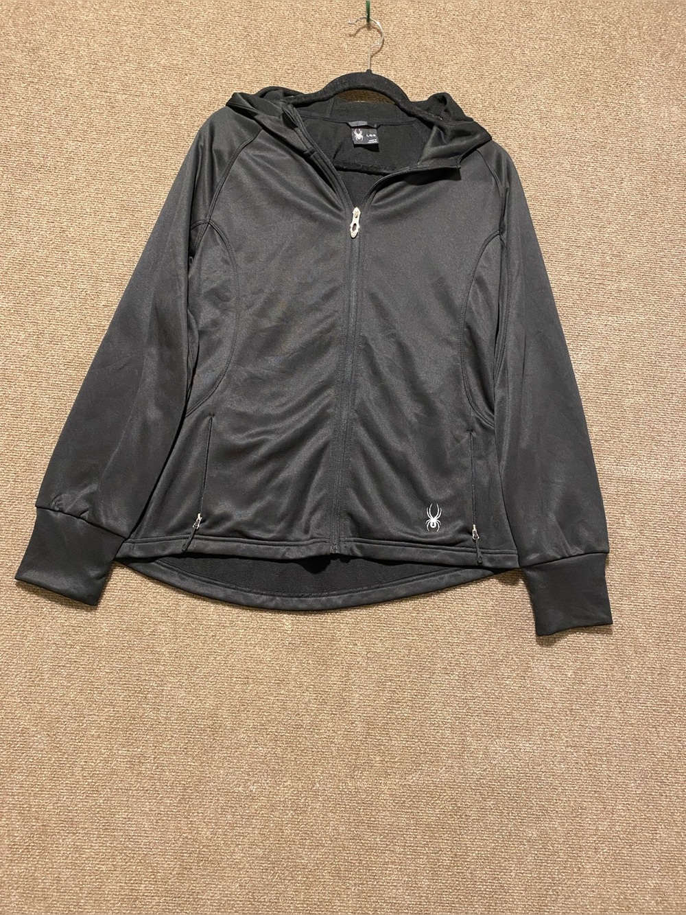 Spyder Women’s Black Full-Zip Hooded Fleece Jacket Size L